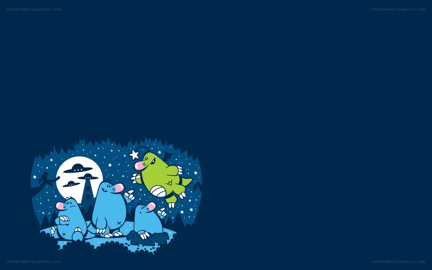 mole aliens night scene