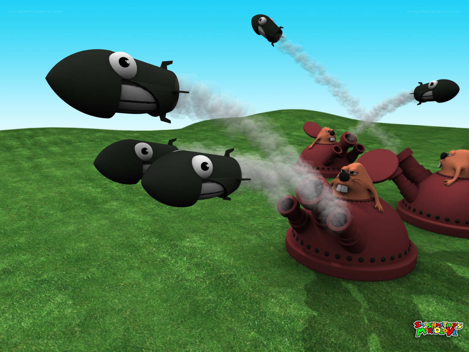 Mole artillery in action
