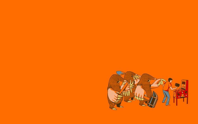 mole creatures playing arcade
