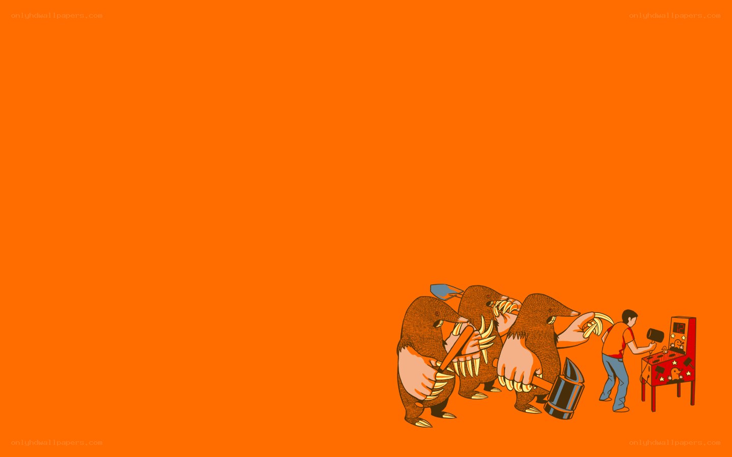 Mole men attack arcade player