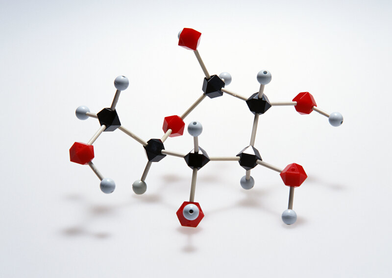 molecular model of a sugar molecule