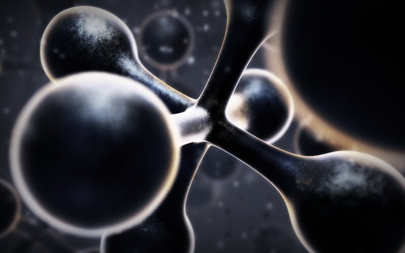 Molecular Structure — Black, Dark, 3d Render