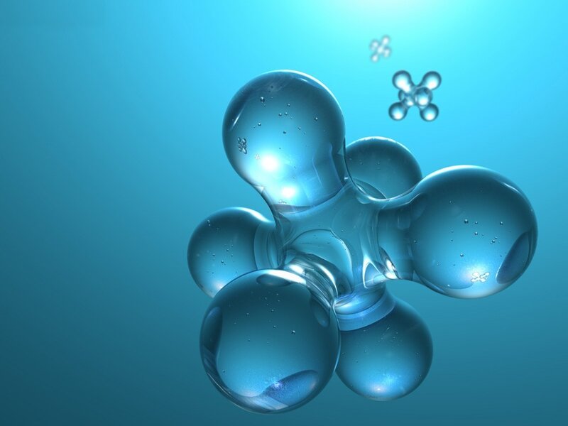 molecular structure in blue