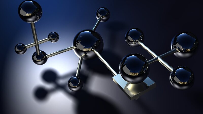 Molecular Structure Model — Black, Scientific