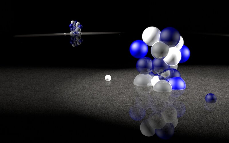 Molecular Structure Model — Blue, Dramatic