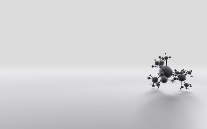 Molecular Structure Model — Gray, Neutral, 3d Render, Spheres