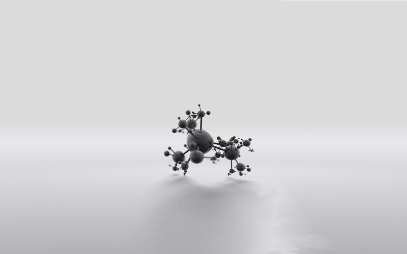 Molecular Structure Model — Gray, Neutral, 3d Render