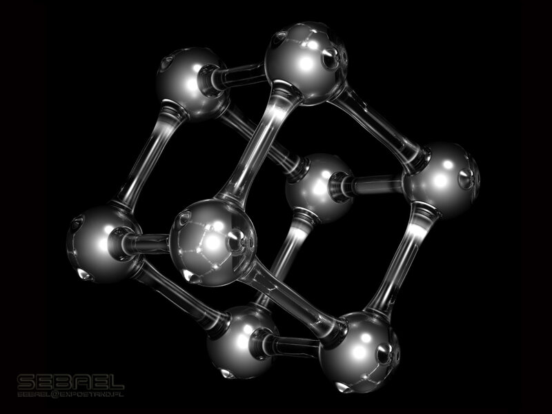 Molecular Structure Model — Gray, Scientific, 3d Render, Spheres
