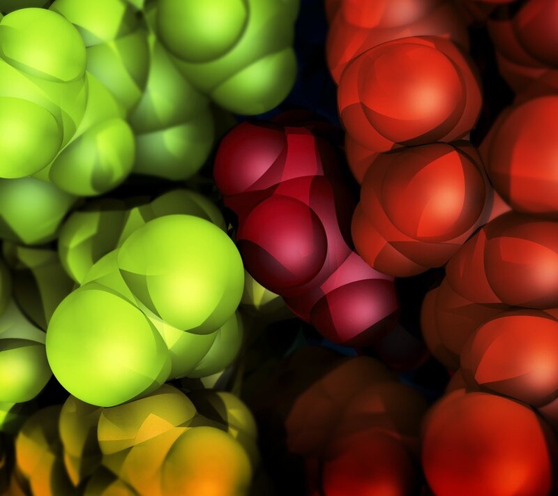 Molecular Structure Model — Green, Abstract