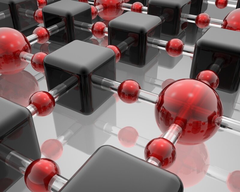 Molecular Structure Model — Red, Neutral