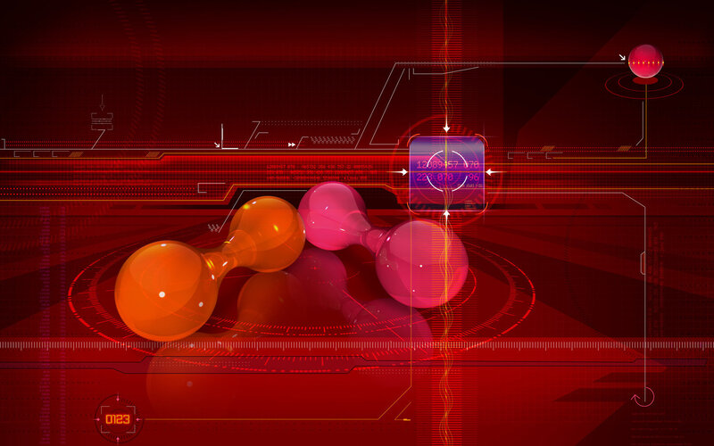 Molecular Structure Model — Red