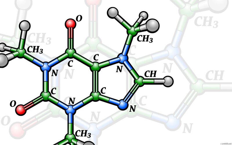 Molecular Structure of Caffeine — Green