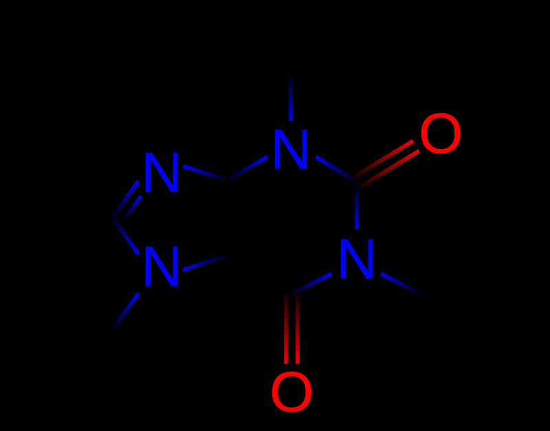 Molecular structure of caffeine