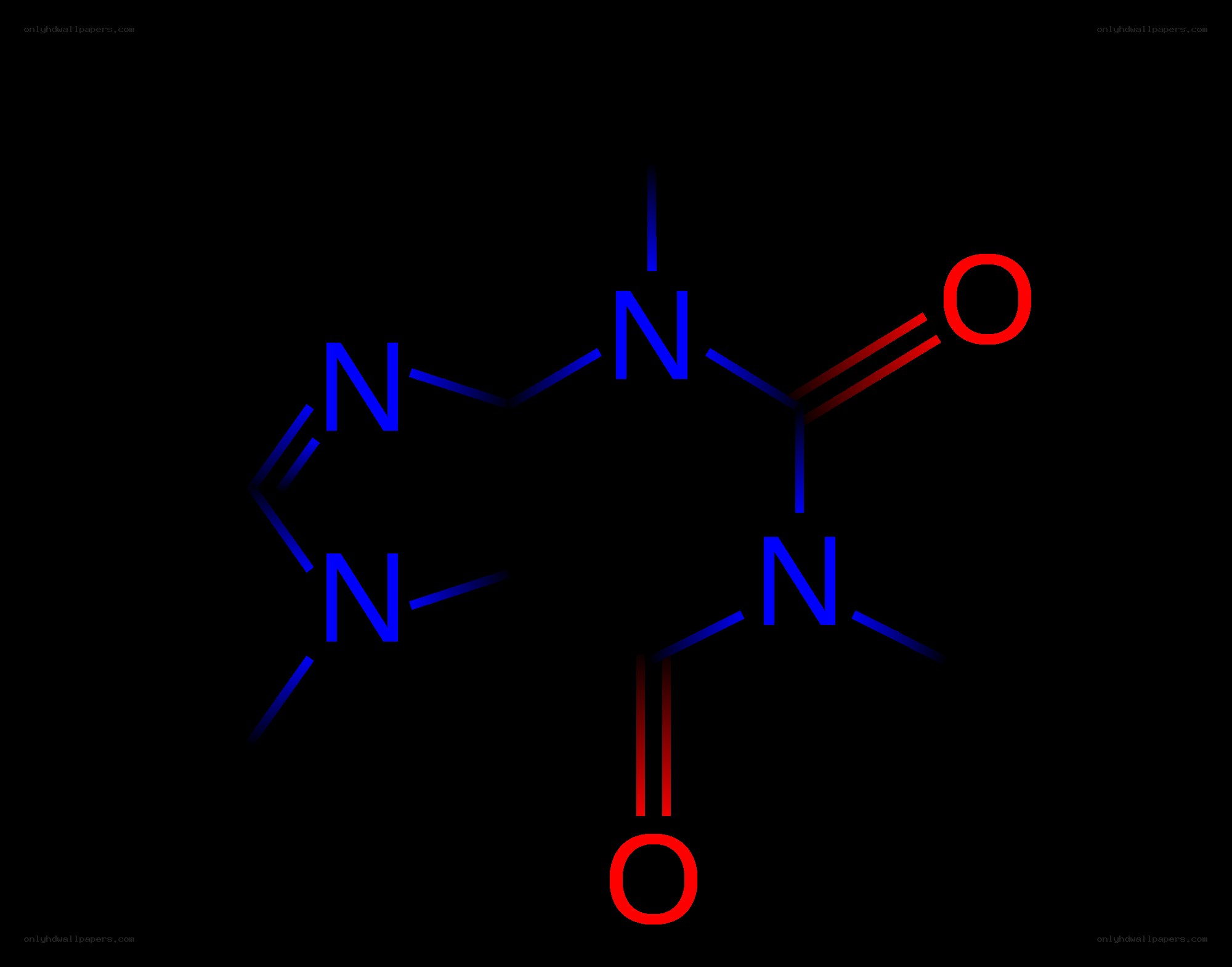 Molecular structure of caffeine
