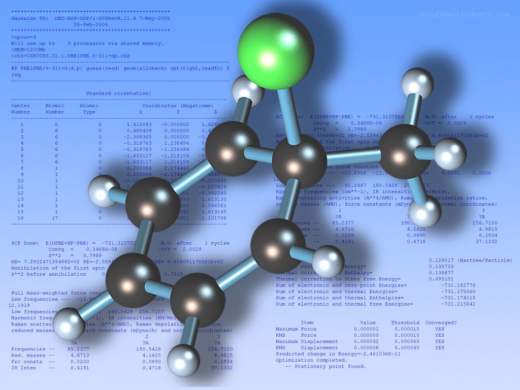 molecular structure with computational data