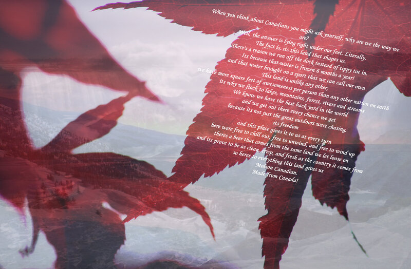 Molson Canadian ad with maple leaf