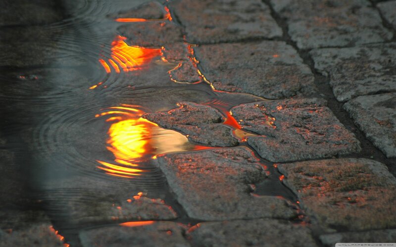 Molten Lava in Water