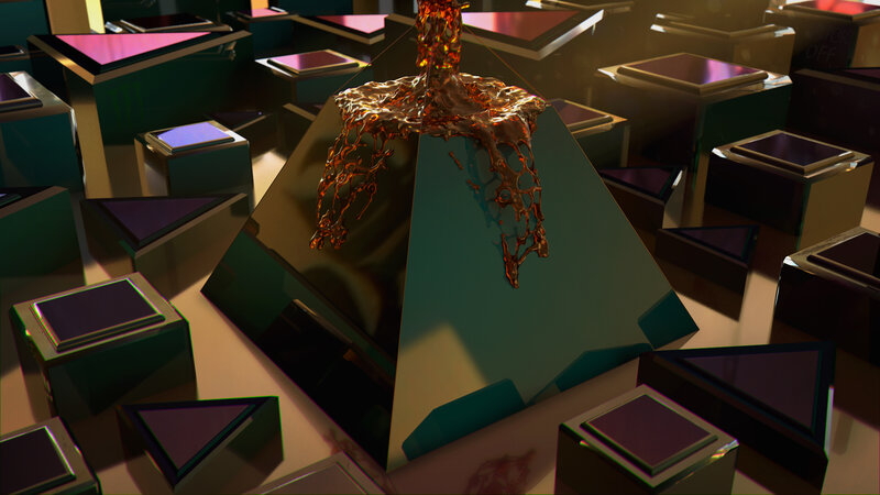 Molten Liquid on Pyramid