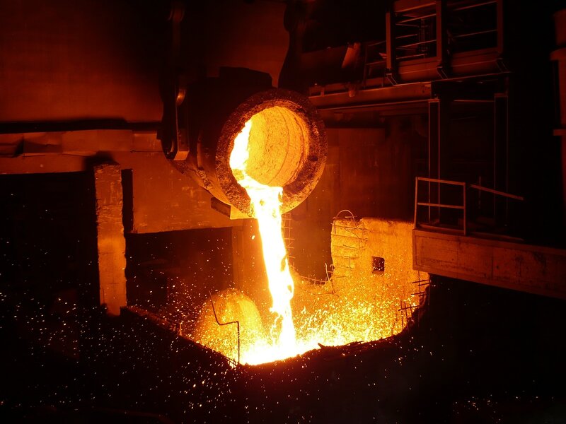 Molten Metal Pouring — Orange, Dramatic, Night