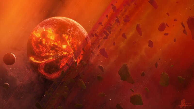 Molten Planet in Space