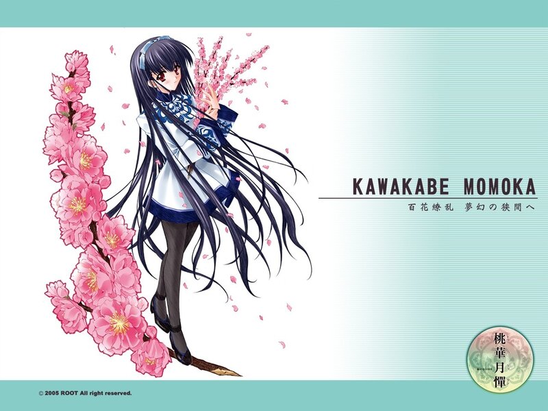 Momoka Kawakabe with cherry blossoms