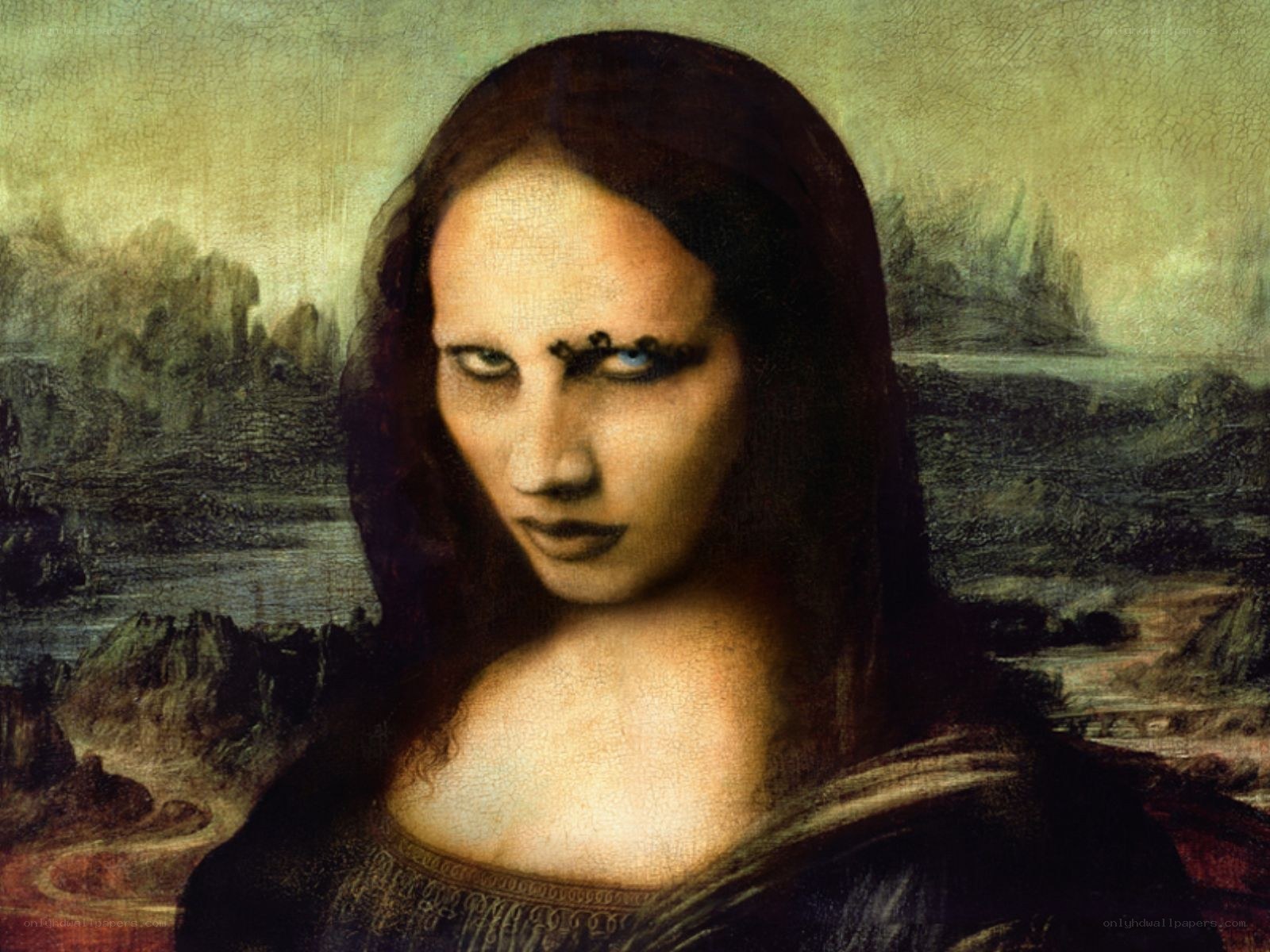Mona Lisa with altered eyes