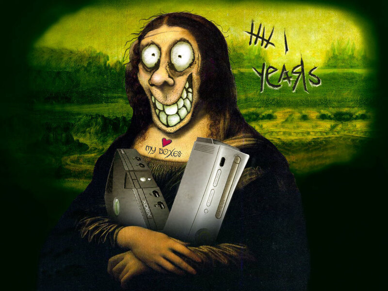 Mona Lisa with gaming consoles