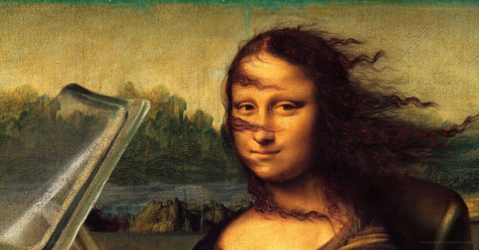 Mona Lisa with wind effect