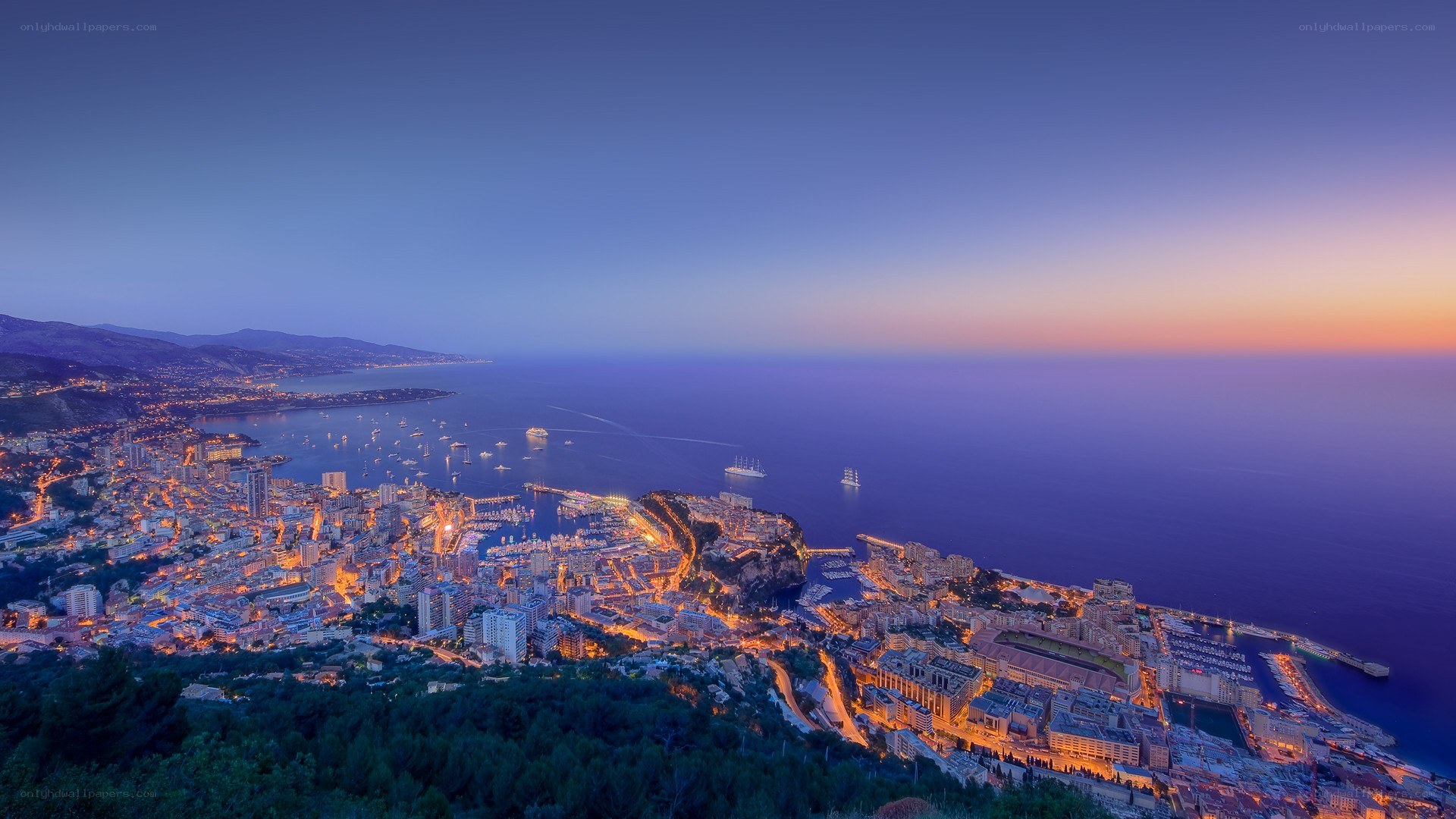 Monaco at dusk