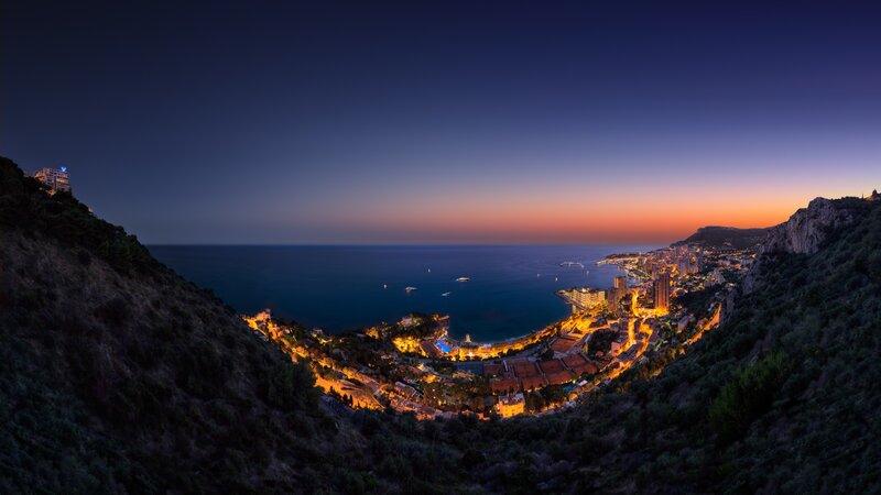 Monaco at Dusk — Blue