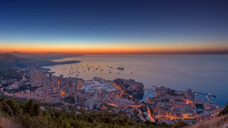 Monaco at sunset