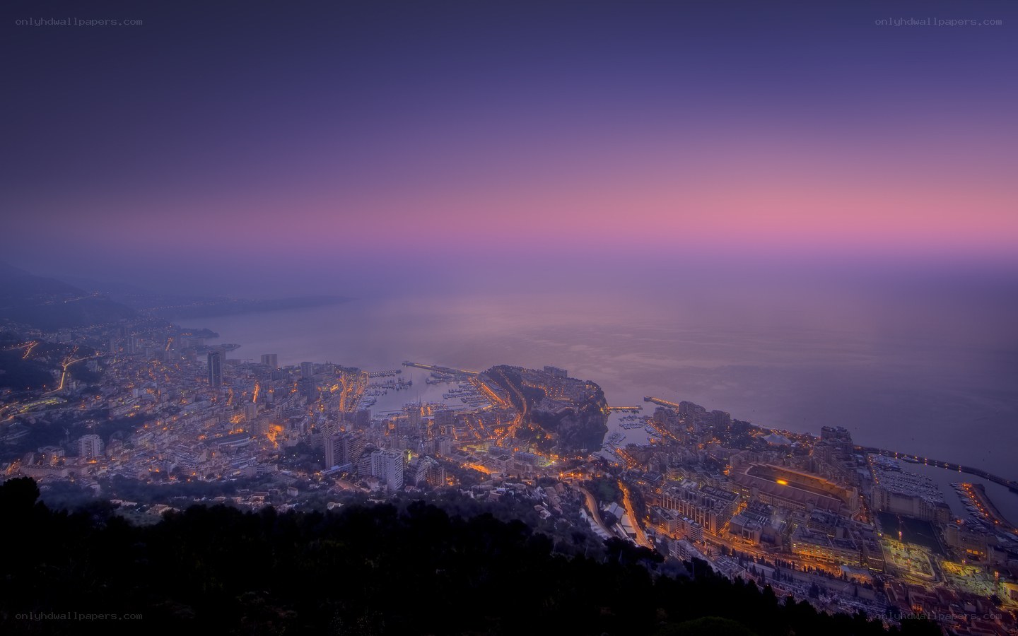 Monaco at twilight