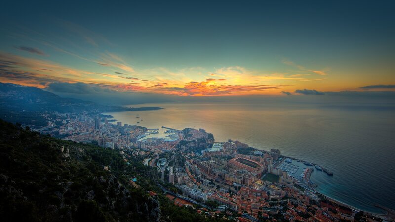 Monaco Cityscape at Sunset