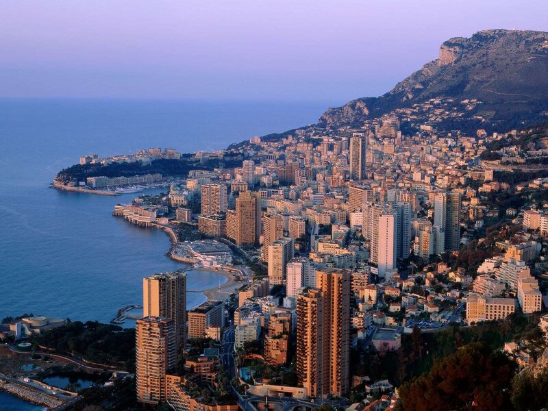 Monaco Cityscape — Blue, Serene, Sunset, Photograph
