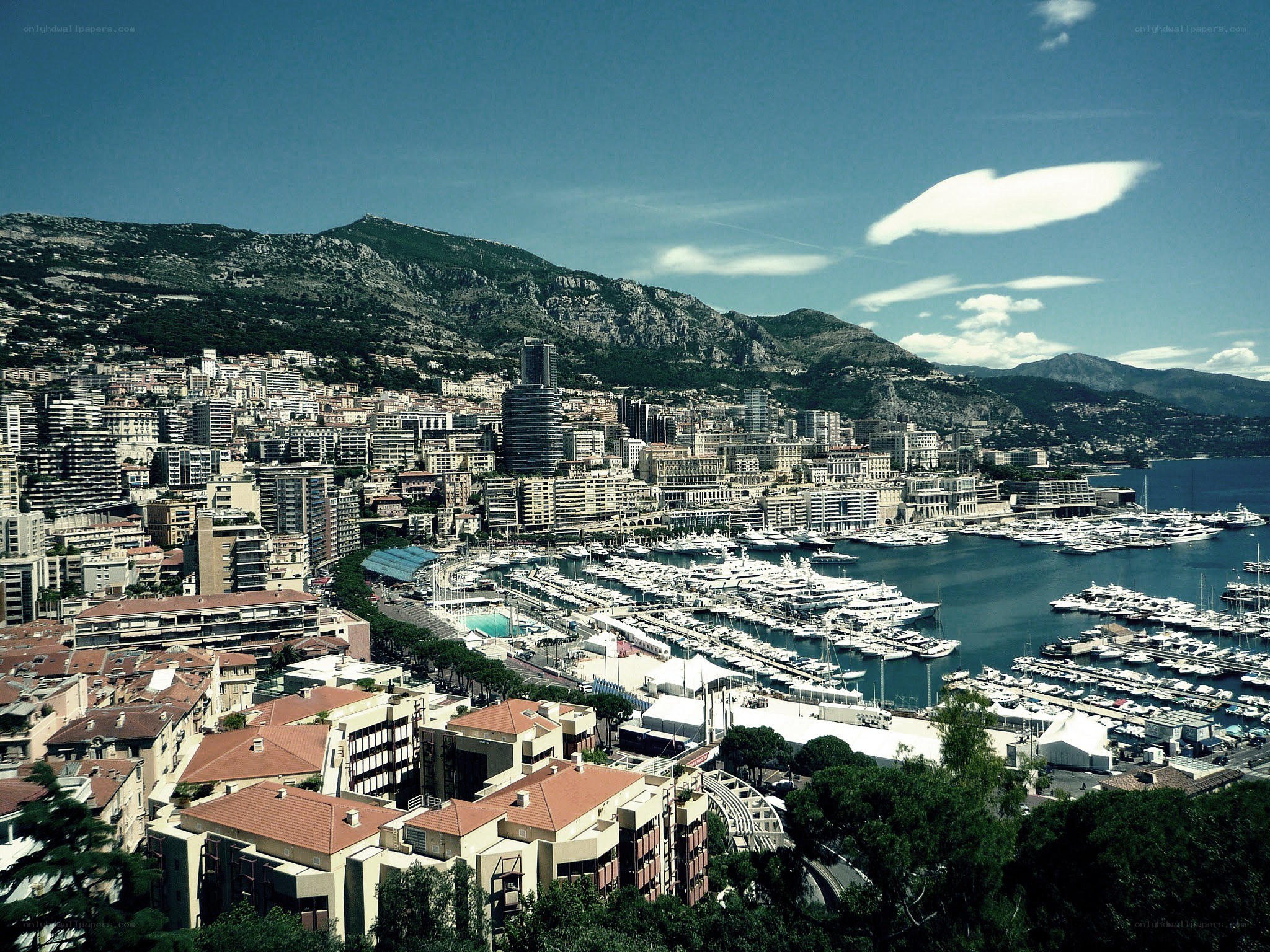 Monaco harbor and cityscape