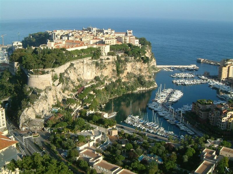Monaco Harbor and Cliff — Blue