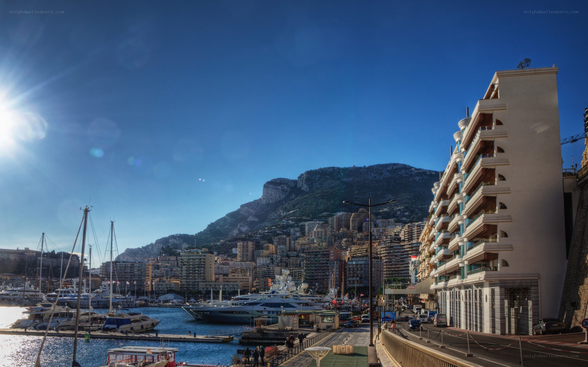 Monaco harbor on a sunny day