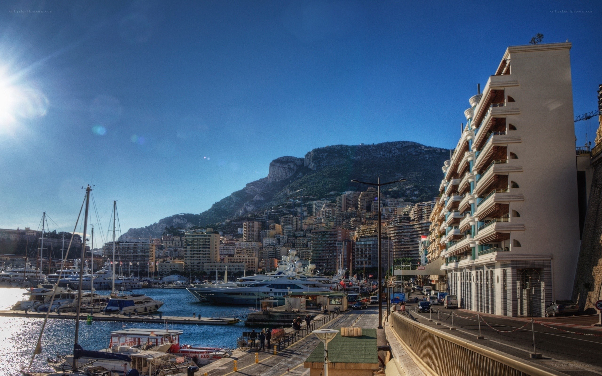 Monaco harbor on a sunny day