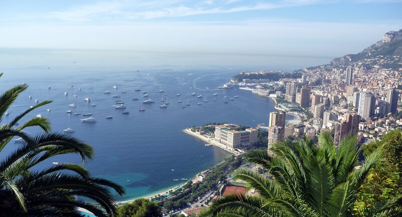 Monaco Harbor View — Blue, Serene, Afternoon, Photograph