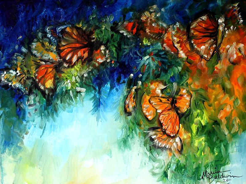 Monarch Butterflies — Blue
