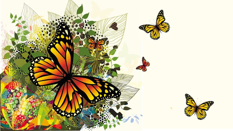 Monarch Butterflies — Yellow