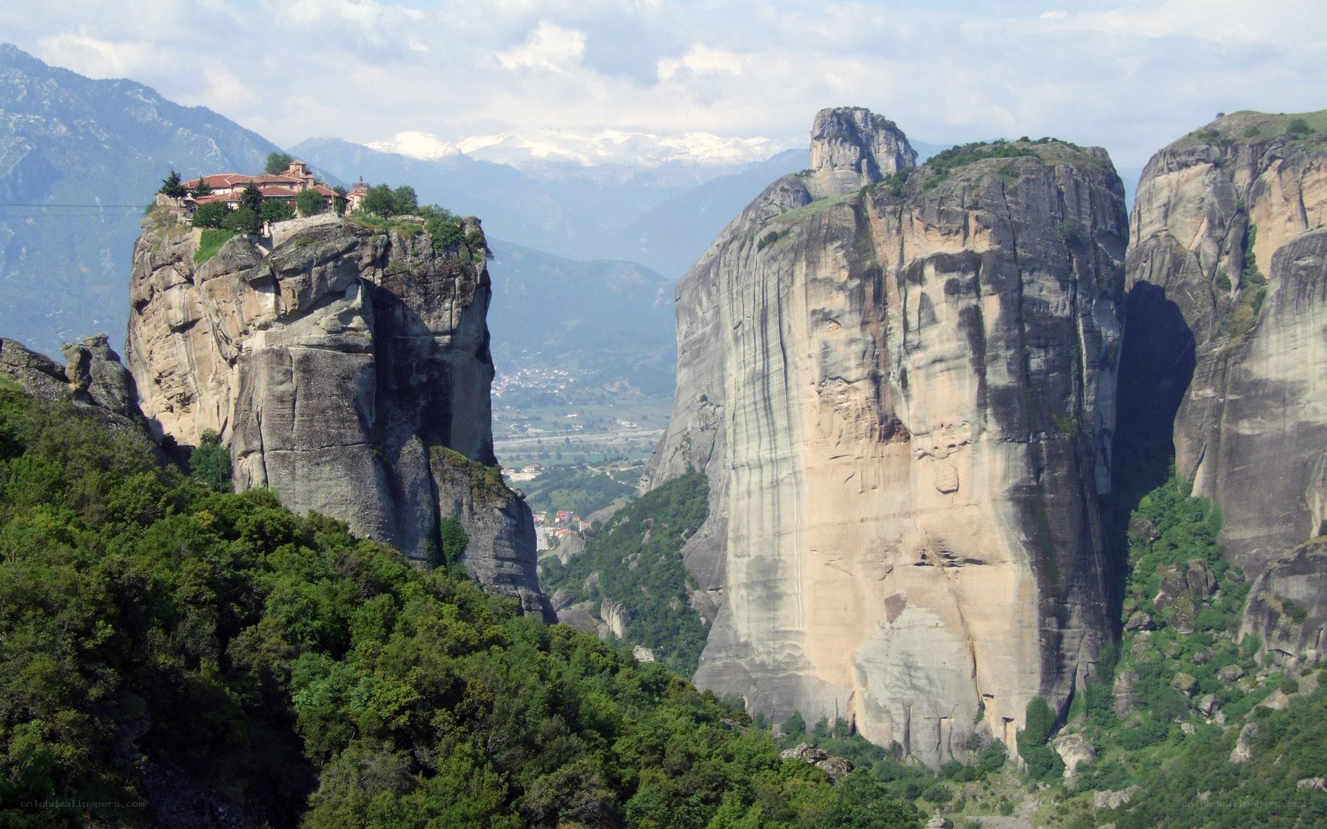 Monasteries on rock pillars