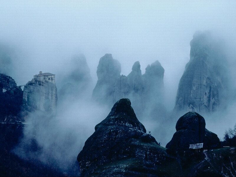 Monasteries on rock pillars