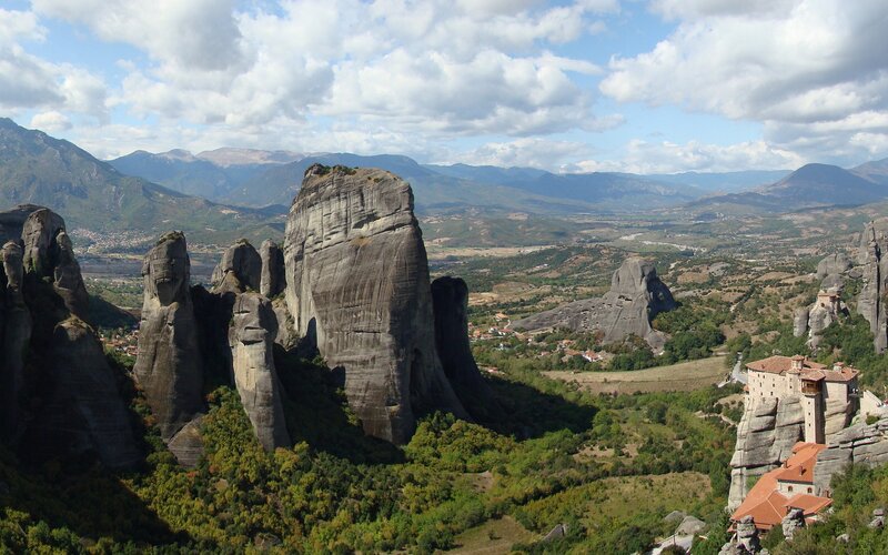 Monasteries on rock pillars