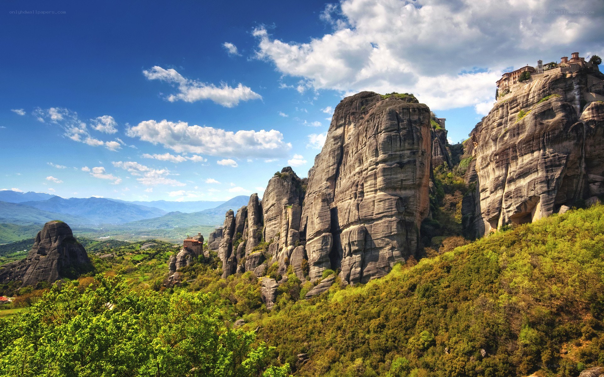 Monasteries on rock pillars