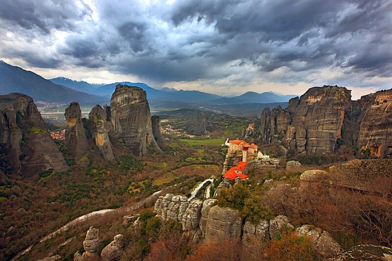 Monasteries on rock pillars