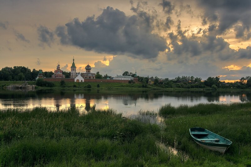 Monastery by River — Green