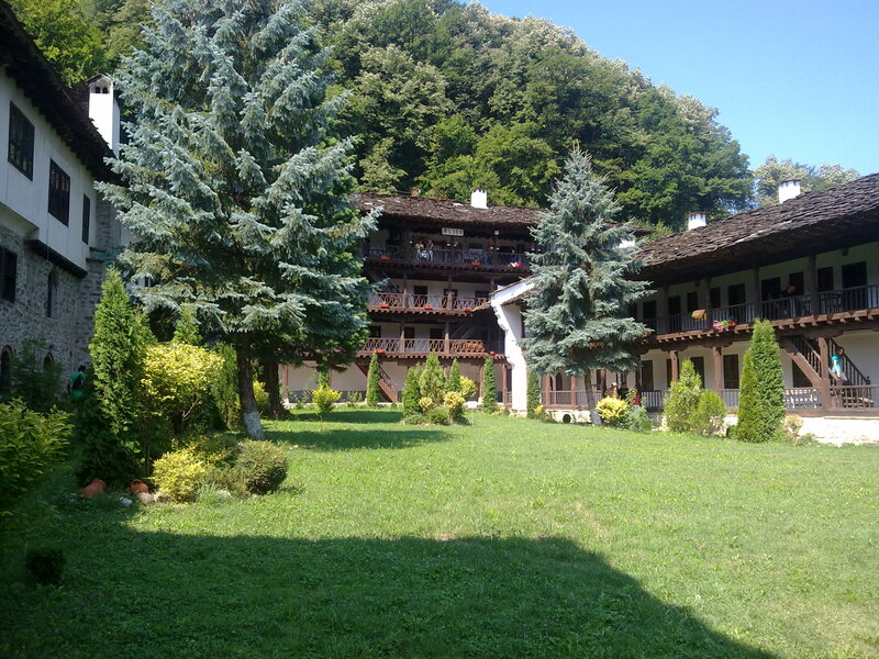Monastery Courtyard — Green, Serene