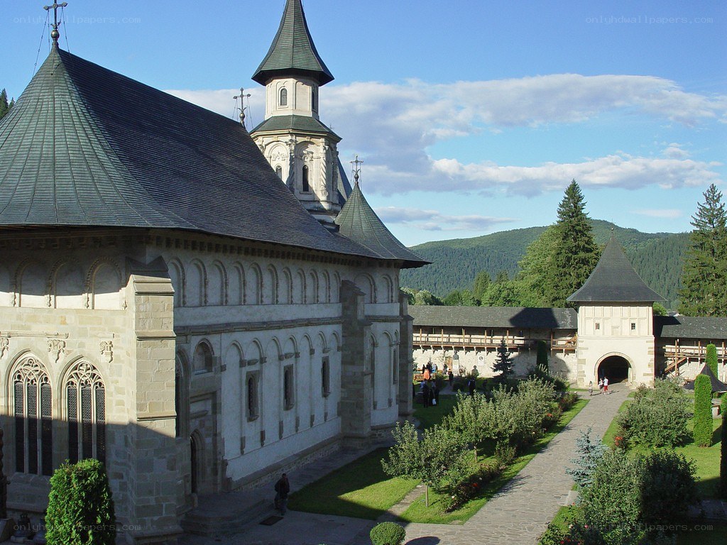 Monastery courtyard with church