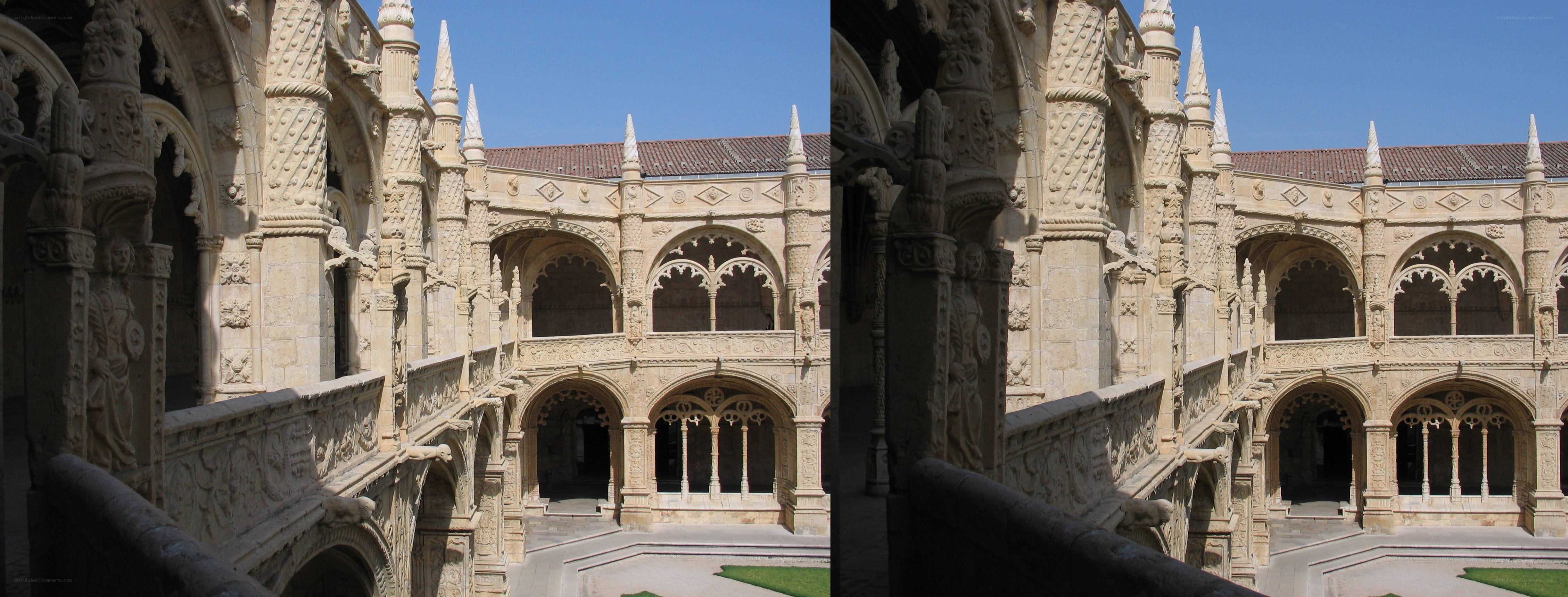 Monastery courtyard with ornate carvings